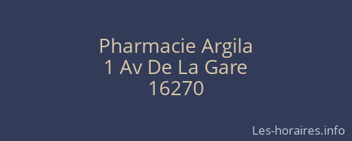 Pharmacie Argila
