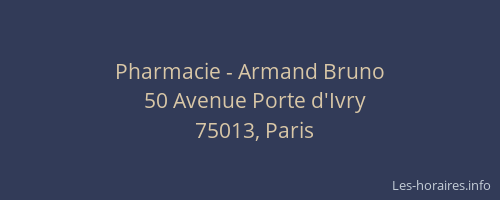 Pharmacie - Armand Bruno