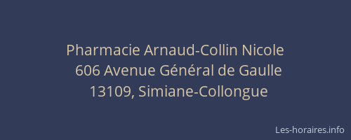Pharmacie Arnaud-Collin Nicole