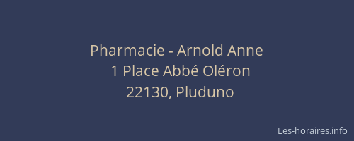 Pharmacie - Arnold Anne