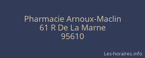 Pharmacie Arnoux-Maclin