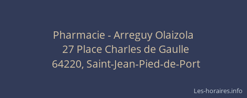 Pharmacie - Arreguy Olaizola