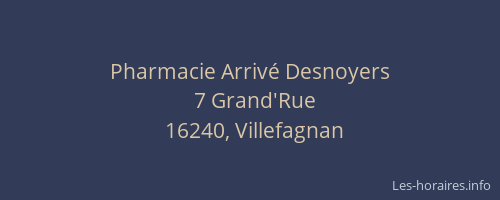 Pharmacie Arriv&eacute; Desnoyers
