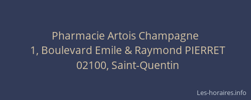 Pharmacie Artois Champagne