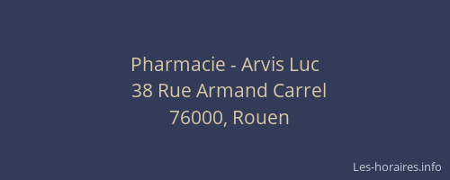 Pharmacie - Arvis Luc