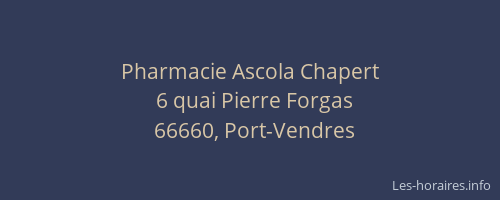 Pharmacie Ascola Chapert