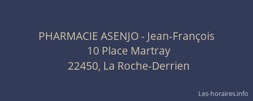 PHARMACIE ASENJO - Jean-Fran&ccedil;ois