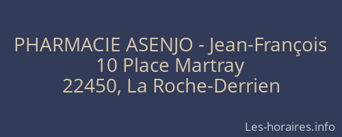 PHARMACIE ASENJO - Jean-François
