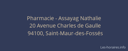 Pharmacie - Assayag Nathalie