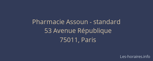 Pharmacie Assoun - standard