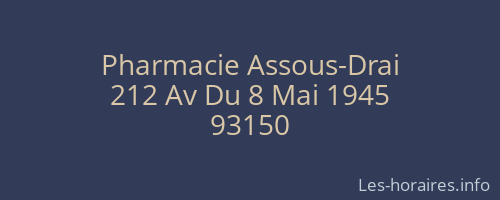 Pharmacie Assous-Drai