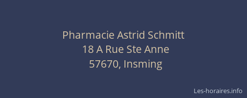 Pharmacie Astrid Schmitt