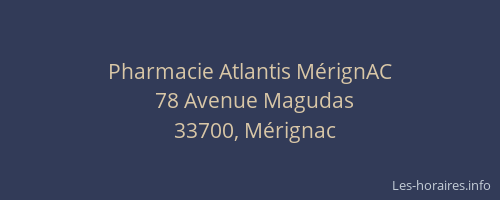 Pharmacie Atlantis MérignAC