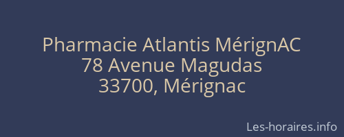 Pharmacie Atlantis MérignAC