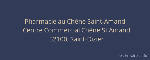 Pharmacie au Chêne Saint-Amand