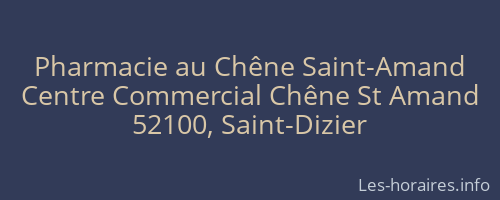 Pharmacie au Chêne Saint-Amand