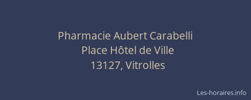 Pharmacie Aubert Carabelli