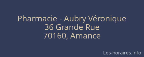Pharmacie - Aubry Véronique