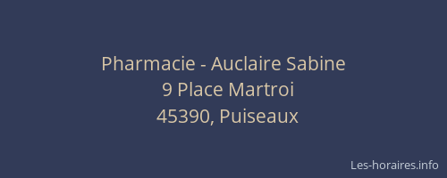 Pharmacie - Auclaire Sabine