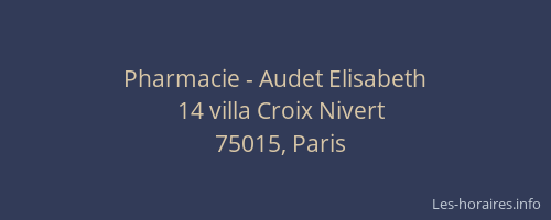 Pharmacie - Audet Elisabeth