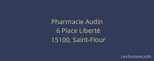 Pharmacie Audin