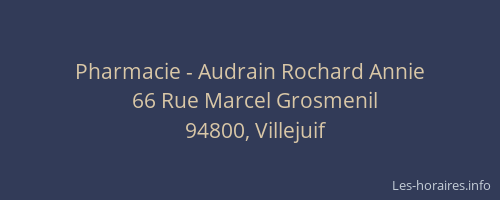 Pharmacie - Audrain Rochard Annie