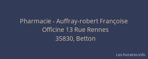 Pharmacie - Auffray-robert Françoise