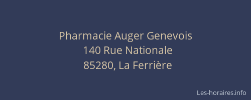 Pharmacie Auger Genevois