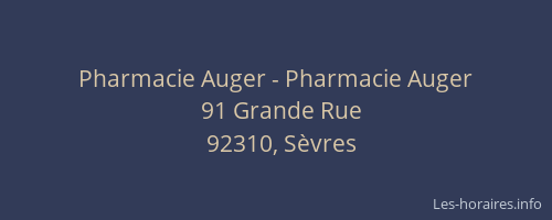 Pharmacie Auger - Pharmacie Auger