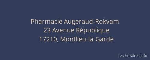 Pharmacie Augeraud-Rokvam