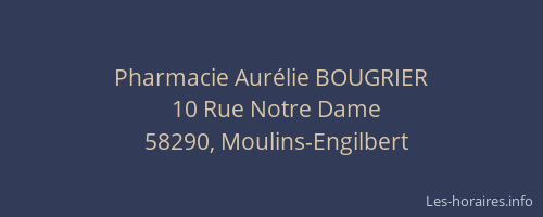 Pharmacie Aur&eacute;lie BOUGRIER