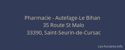 Pharmacie - Autefage-Le Bihan