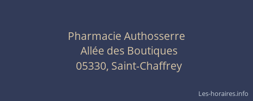 Pharmacie Authosserre