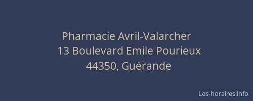 Pharmacie Avril-Valarcher
