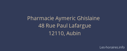 Pharmacie Aymeric Ghislaine