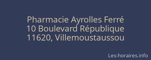 Pharmacie Ayrolles Ferré
