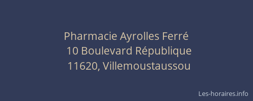Pharmacie Ayrolles Ferré