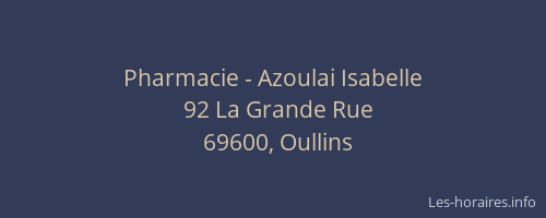 Pharmacie - Azoulai Isabelle