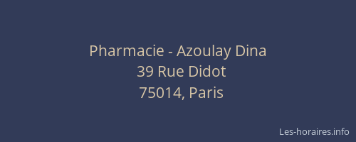 Pharmacie - Azoulay Dina
