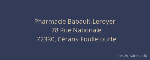 Pharmacie Babault-Leroyer