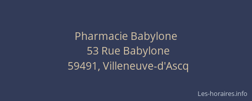 Pharmacie Babylone