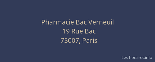 Pharmacie Bac Verneuil