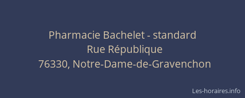 Pharmacie Bachelet - standard