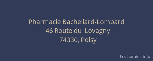 Pharmacie Bachellard-Lombard