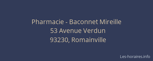 Pharmacie - Baconnet Mireille
