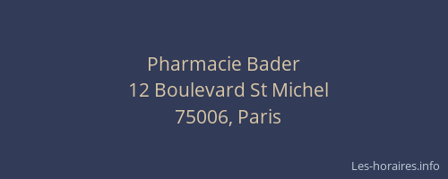 Pharmacie Bader