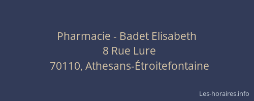Pharmacie - Badet Elisabeth