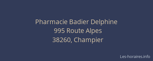 Pharmacie Badier Delphine