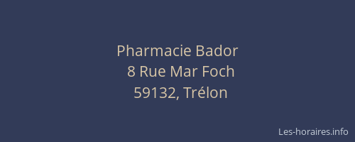 Pharmacie Bador