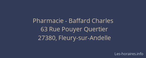 Pharmacie - Baffard Charles